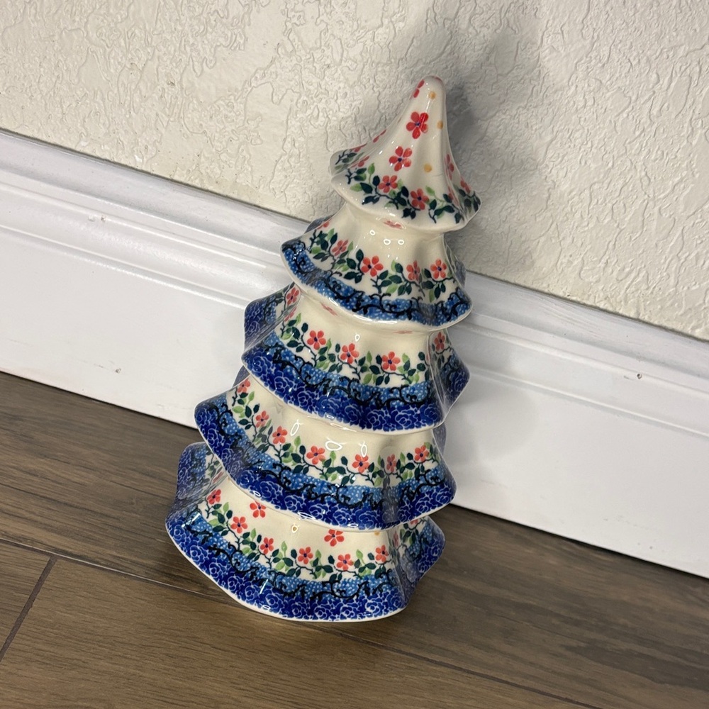 Floral Ceramic Christmas Tree Decor - Picture 2 of 3